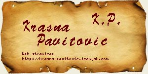 Krasna Pavitović vizit kartica